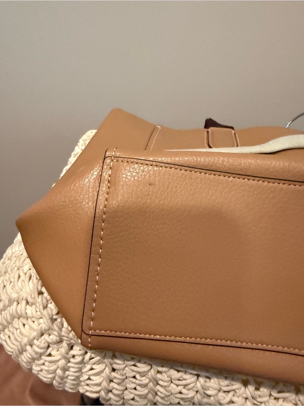 Coach Leather Tote in Tan with Brown Straps - Picture 14 of 16